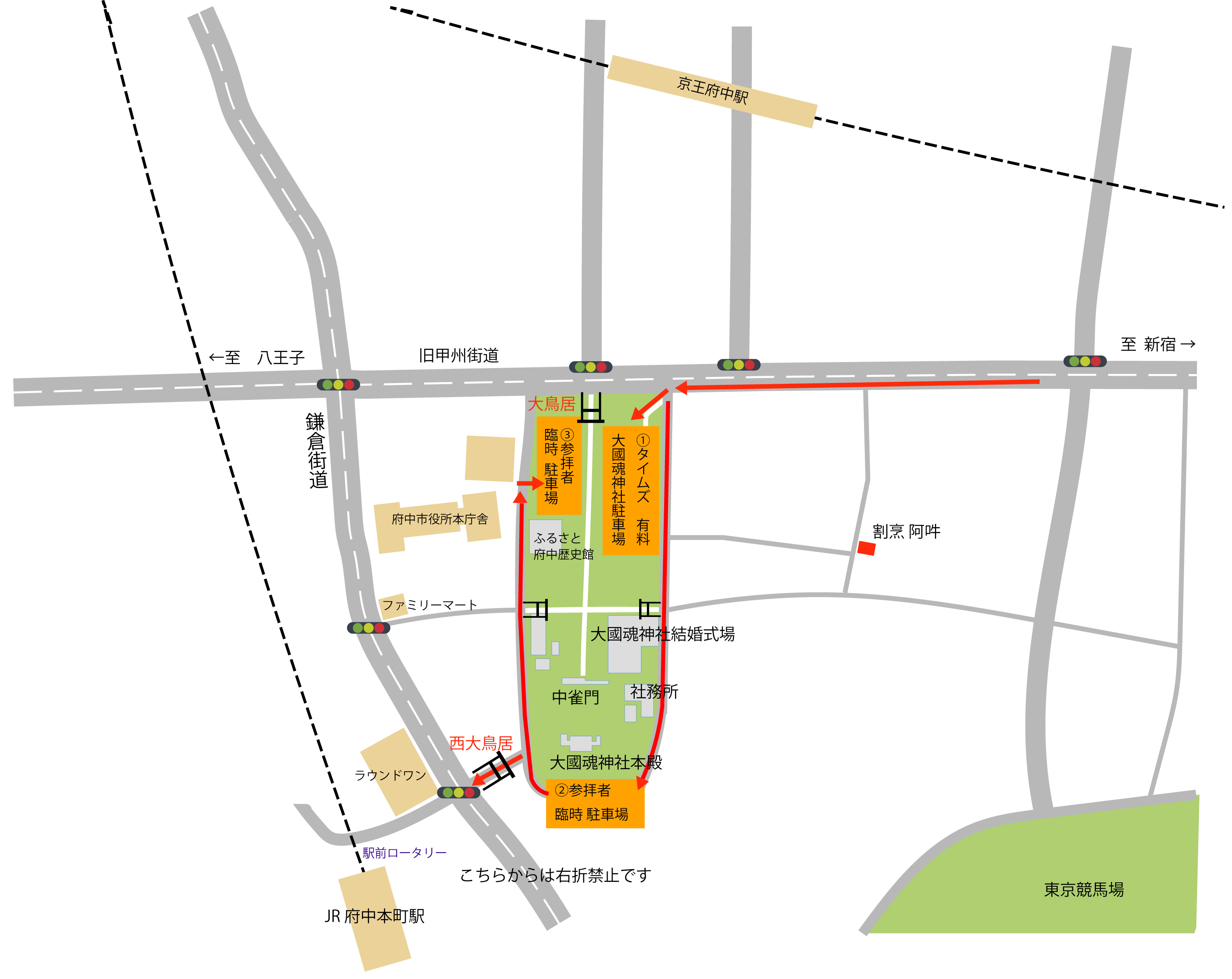 大国魂神社へのマップ